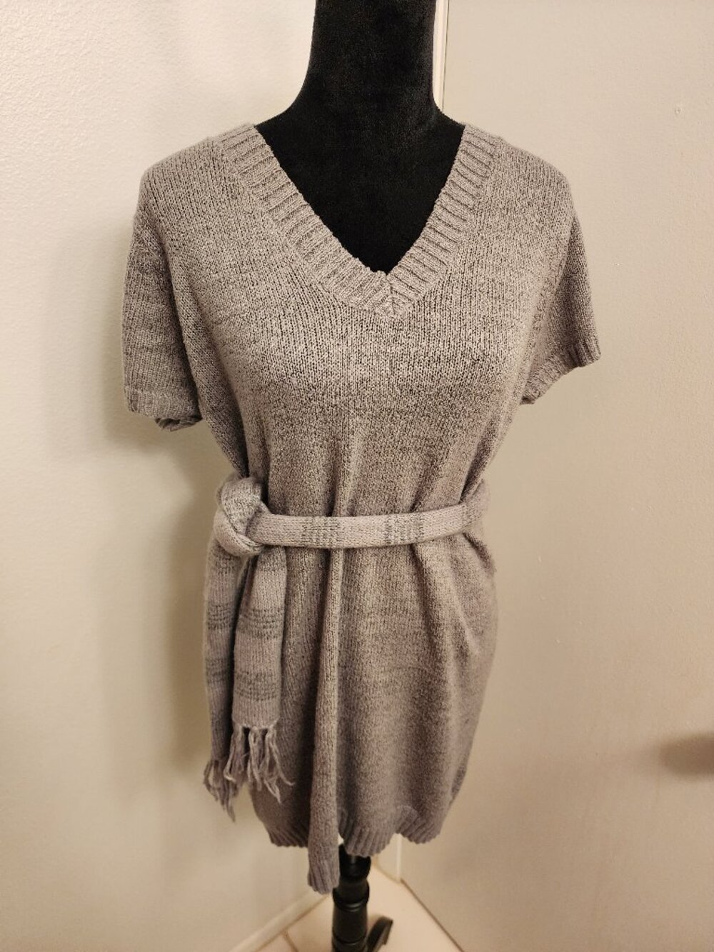 Knit Avenue Gray Sweater Dress + Matching Scarf Size M